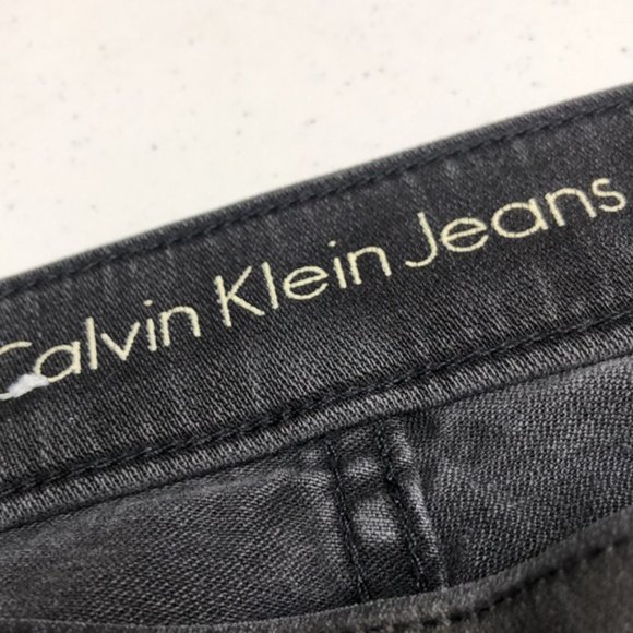 PREMIUM VINTAGE CALVIN KLEIN GRAYWASH  DENIM LEGGINGS 32x29 🇺🇸 - Picture 2 of 12